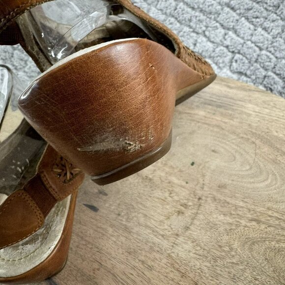 Pikolinos Leather Woven Slip-On Heel mule Sandals Size 41 10.5 / 11 Light Brown - Picture 12 of 15